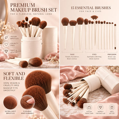 Professional Makeup Brush Set with Travel Case